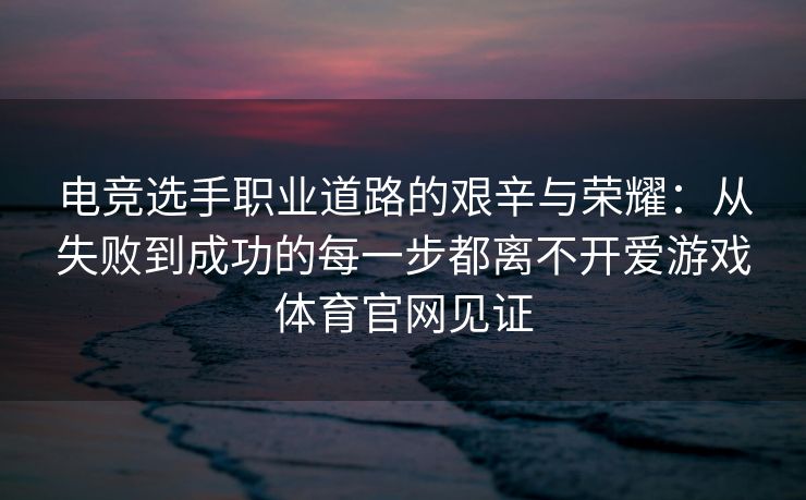 电竞选手职业道路的艰辛与荣耀：从失败到成功的每一步都离不开爱游戏体育官网见证